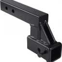 864122 Trailer Hitch Riser 2 inch Receiver Hitch Extension with 4-1/4 inch Rise/Drop, Solid ShankHitch Pin Kit Included (4.25" Drop/rise)