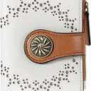 Tipmile Small Wallet for Women Bifold RFID Blocking Card Holder Leather Wallets with Zipper Coin Pocket (Beige & Brown)