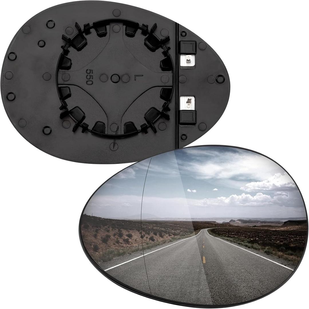 Driver Side Mirror Replacement for Mini Cooper 2007 2008 2009 2010 2011 2012 2013 2014 2015 - Left Side Mirror Glass, Rear View Mirrors Glass with Power Heated