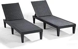 Nestl Lounge Chair Outdoor, Tanning Chair, Chaise Lounge Outdoor Set of 2