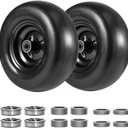 11x4.00-5" Lawn Mower Tire on Wheel Flat Free 2 PCS, 3/4" or 5/8" Bearing, Solid Mower Wheel for Residential and Commercial 3.4"-5" Centered Hub, Zero Turn Mower Front Tires