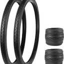 NO.199 - BALINGE 2 Pack Road Bike Tire 700 * 35C Bike Replacement Tire,Folding Replacement Tire for Bicycle, Wear-Resistant2 PackBrown Wall