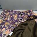 FMFUNCTEX 100% Boho Blackout Floral Curtains for Bedroom, Vintage Flower Patternd Purple Curtains 84 Inch Length for Living Room Darkening Thermal Insulated Grommet Window Farmhose Drapes 2 Panels