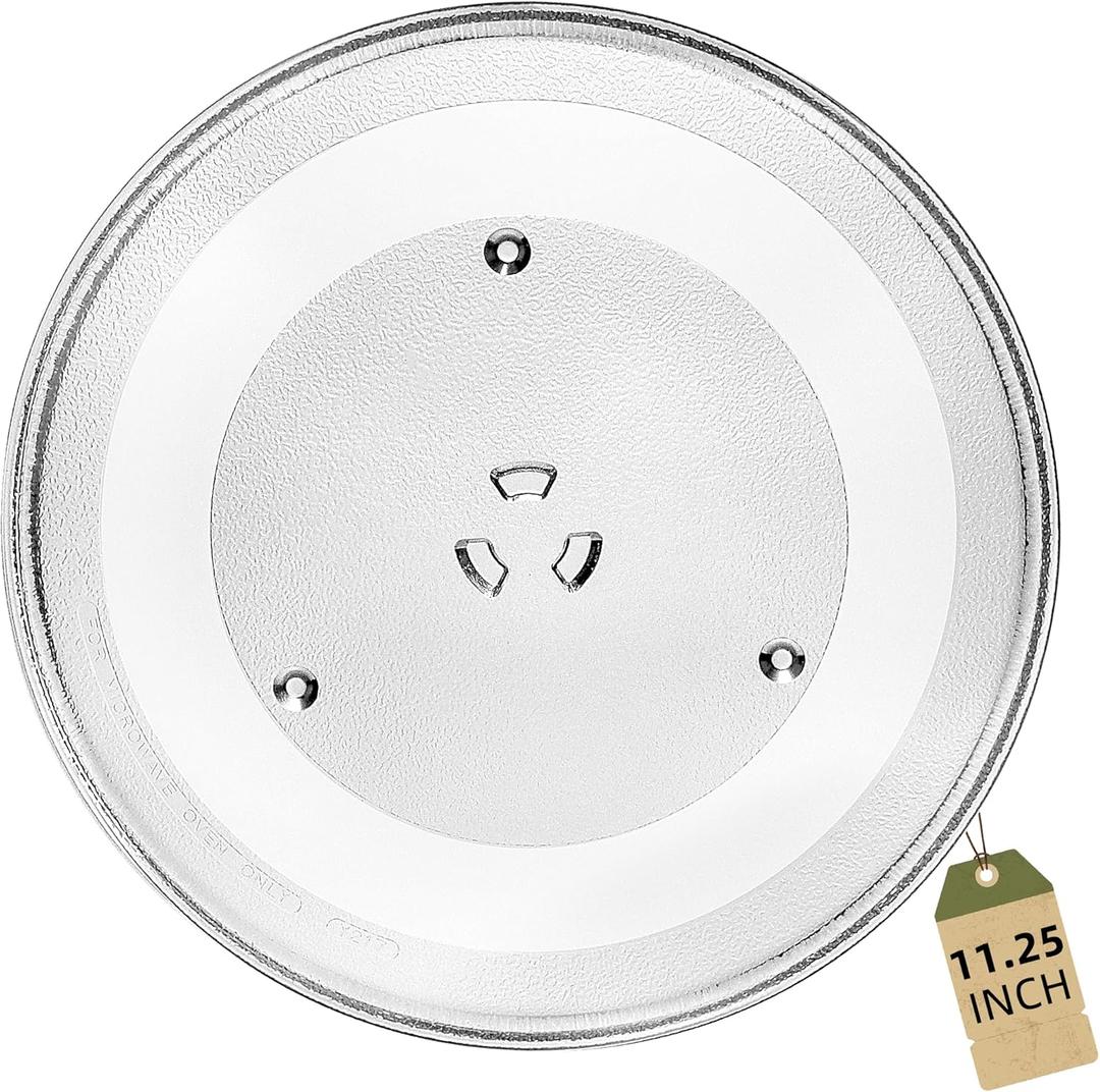 11.25" Microwave Glass Turntable Plate Replacement - Compatible with Samsung and GE -11 1/4" Microwave Glass Plate Replaces WB49X10097 WB39X0078 WB49X10034 AP3188581 PS651544 - BY AMI PARTS (11.25IN)