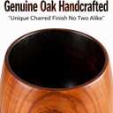 Charred Wooden Bourbon Drinking Glass Whiskey Tumbler - Wooden Old Fashioned Glass Made of Oak Great Whiskey Gifts for Men (1), 16.9 Ounces (EXP 11/25/26)