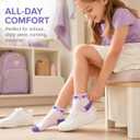 floconssy Girls Socks Ankle Athletic Kids Socks for 4-7 Years Old (S)