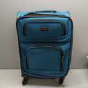 U.S. Traveler Rio Lightweight Soft side Rolling Carry-on Suitcase, 2-Wheel Set, Teal