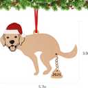 3 x Christmas Ornament 2025 - Dog Ornaments for Christmas Tree - Dog Poop Funny Wooden Hanging Ornament Gifts for Indoor Home Holiday Tree Decorations