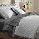 Bedsure Quilts Twin Size - Lightweight Bedspreads Twin Size with Basket Weave Pattern, Soft Quilt Bedding Set, White Comforter Set Coverlet for All Seasons with 1 Pillow Sham (68" x 86") | Skin-Friendly Soft, All-Season Comfort, Breathable, Lightweight, Machine Washable