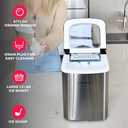 Frigidaire Compact Countertop Ice Maker, Makes 26 Lbs. of Bullet Shaped Ice Cubes Per Day, Silver Stainless