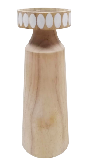 10 inch WOODEN CANDLE HOLDERS, SET OF 2