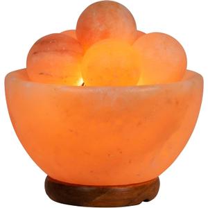 Spantik Himalayan Fire Bowl Salt Lamp with 6 Massage Balls Premium Quality Authentic from Pakistan