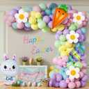 146Pcs Easter Balloon Arch Garland Kit, Pastel Balloons with Carrot Bunny Foil Balloons for Bunny Party Decorations Easter-Themed Baby Shower Birthday Party Supplies