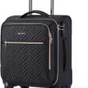 BAGSMART Underseat Carry On luggage Airline approved, 16-inch Softside Underseater Travel Suitcase with Spinner Wheels Lightweight Overnight Bag Small Rolling Carry-on for Women Men Weekender,Black