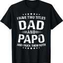 Papo Gift: I Have Two Titles Dad And Papo T-Shirt, XL