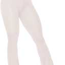 Sunzel Flare Leggings, Crossover Yoga Pants with Tummy Control, High-Waisted and Wide Leg (30in Inseam, Medium, Beige)