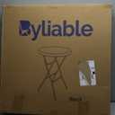 Cocktail Table 28in High Top Round Folding Indoor Outdoor, Plastic Bar Height Foldable Bistro Tall Table for Party, Patio, Dining Room, Kitchen, Events, Removable Locking Legs, Black (2843 in)