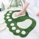 Bathroom Rugs Mats Water Absorbent Non-Slip Mat Used in Bathroom, Shower, Room, Etc.Soft Microfiber Bath Mat Machine Washable Bath Mat (Green, 19x26'')