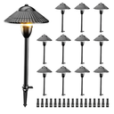 ZUCKEO Low Voltage Landscape Lights 5W Aluminum Pathway Lights,12V-24V Outdoor Landscape Lighting, 3000K Wired Path Light for Yard Garden Walkway, IP66 Waterproof, 12Pack with Connector