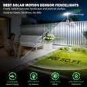 Clip On Solar Lights Outdoor | 92 LEDs 600LM Motion Sensor Lamp for Fence, Camping, Deck & Gutter, 360°Rotatable Adjustable (White)