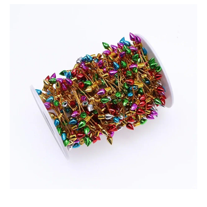 Christmas Crafts Accessories 50cm Colorful Christmas Fairy Lights Fake Light String Dollhouse Decor Miniature Craft Furniture Accessory Pretend Play Toy(Gold-50cm)