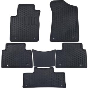 3D Floor Mats for 2017-2024 Nissan Armada/Infiniti QX80 Front & 2nd & 3rd Row Extra Heavy Duty, Custom Fit, All Weather Liner Full Set Rubber, Black