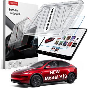 REEVAA Screen Protector for Tesla Model Y Juniper & Model 3 Highland 2026 Standard [Anti-Glare & No Fingerprint], 9H Tempered Glass for Tesla 15.4" Front Screen, with Alignment Frame, Matte