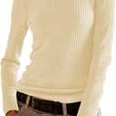 Jar of Love Long Sleeve Shirts for Women Waffle Knit Tops Crew Neck Thermal Shirts Fall Outfits Fahsion Clothes (Beige, L)