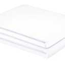 FreshCulture Twin Flat Sheet - Hotel Quality Twin Flat Sheet Only - Brushed Microfiber Top Sheet - Ultra Soft & Breathable - Wrinkle-Free - Easy Care - Single Flat Sheet (Queen, White)