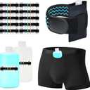 Urine Test Complete Kit - 2 Urine Empty Bottles of 3.5 oz Each, 1 Hi-Stretch Hidden Leg Strap, 10 Temperature Test Strips and 1 Storage Pouch, 1 Lining Pocket Boxer Brief for Travel Testing (L)