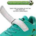 RUNIC Kids Soccer Cleats for Boys and Girls - Small and Big Kid Athletic Outdoor Football Shoes - Firm Ground - Hook and Loop Closure - Black/Gold