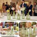 Glass Bud Vases in Bulk Set of 40, Green Small Mini Vases for Flowers, Vintage Vase for Centepiece,Wedding, Table Decor, Baby Shower, Christmas, Home and Events