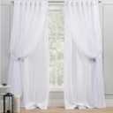 Exclusive Home Curtains Exclusive Home Catarina Layered Solid Room Darkening Blackout and Sheer Hidden Tab/Rod Pocket Top Curtain Panel Pair, 52x108, Winter 2 Count