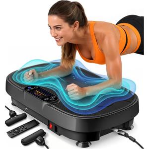 3D Vibration Plate Exercise Machine, Whole Body Vibration Platform for Lymphatic Drainage and Muscle Recovery, 455-lb Capacity Fitness Machine with Bluetooth Speaker and LED Display for Home Gym