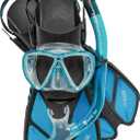 Cressi Bonete Pro Dry Set Mask+Snokel+Fins Sets, Translucent Aquamarine, S/M