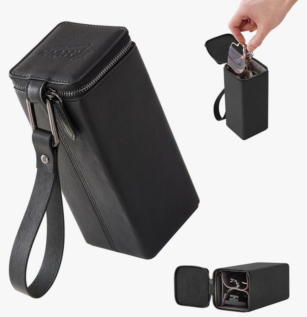 Sunglasses Travel Case Organizer Hangable for Men Women, Eyeglasses Foldable Storage Organizer