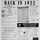 93rd Birthday Party Decorations Poster - 93 Years Ago Anniversary Card for Women and Men. Back In 1932 Home Decor Supplies for Her or Him Turning 93 Years Old. 11 x 14 In Birthday Retro Card