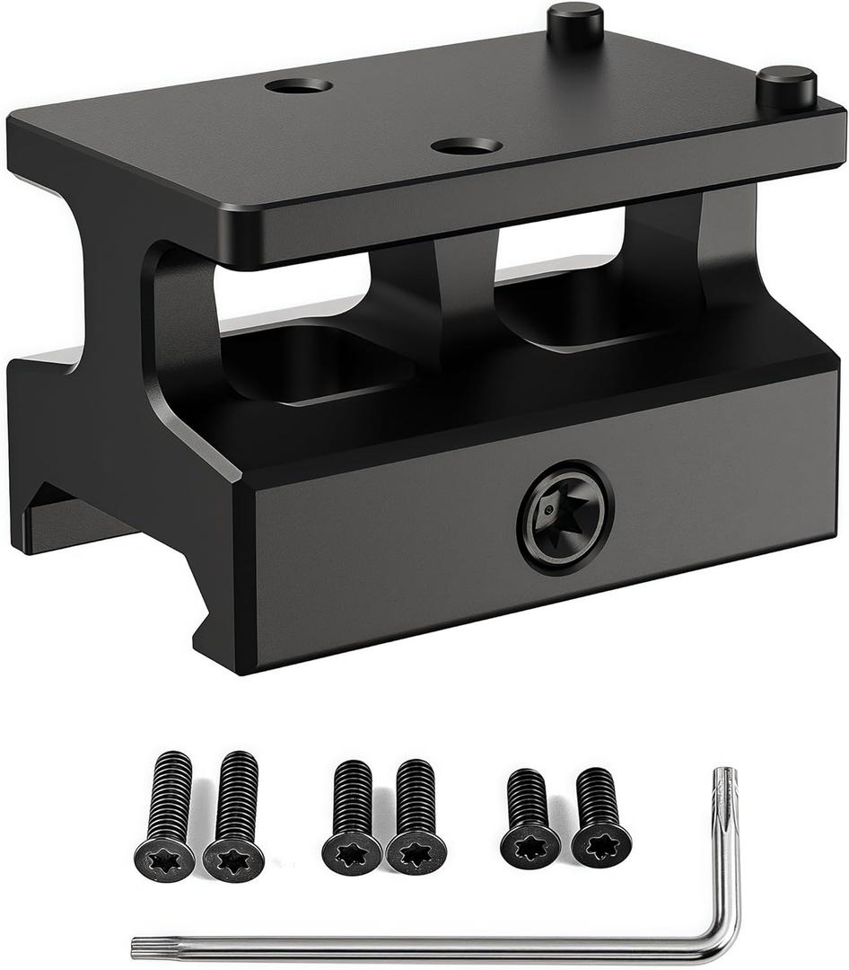 0.87" Red Dot Sight Riser Mount - Picatinny to RMSc/RMS/Doctor/RMR/SRO/407C/507C/508T/407K/507K/Vortex Venom/Viper/Fastfire Adapter