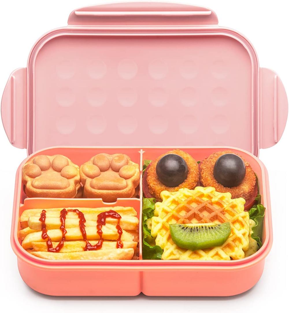 MISS BIG Bento Box for Kids,Bento Box & Lunch Box,Leakproof, No BPAs/Chemical Dyes,M/W, D/W & Fridge Safe,1150ml Large Lunch Box for School, Picnic, Travel (Pink)
