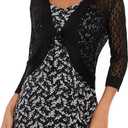 Women's Open Front Bolero Shrug Lightweight Knit Hollow Out Cropped Cardigan (X-Large, (V-lacing) Black)