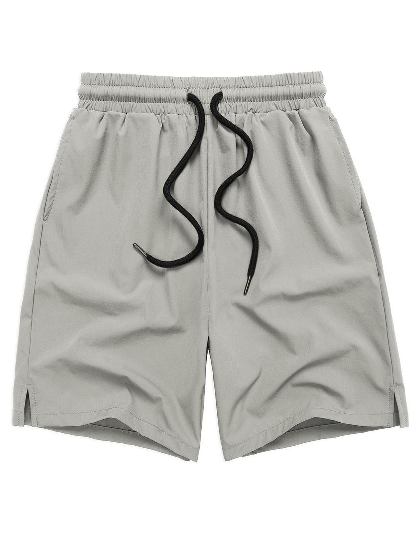 Arshiner Boys Running Shorts Quick Dry Lightweight Athletic Shorts with Zipper Pockets for Workout Gym Training Outdoor Light Grey 16 (Gray)