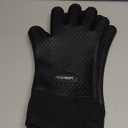 GEEKHOM Silicone Oven Gloves Heat Resistant BBQ Gloves with Cotton Lining for Kitchen Cooking, Baking & Grill Accessories, Waterproof Non-Slip Grill Mitts for Men Women, Dishwasher Safe (One Size Fits Most, Black)