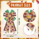 Large Fall Bows for Wreath, Thanksgiving Wreath Bows Green Natural Burlap Bow Autumn Maple Leafs Football Craft Bow Holiday Farmhouse Tree Bows for Front Door Fall Thanksgiving Decorations