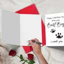 3 x TQDaiker Funny Valentines Card for Husband Wife, Best Boy Best Girl Card from Pet, Paw Card for Dog Dad Dog Mum, i Woof You