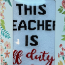 Best Teacher Ever Socks “This Teacher Is Off Duty” Sole Women's One Size 6 - 11 (Pack Of 4Pairs)