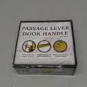 Mega Handles Schein Passage Door Handle - 1 Pack Reversible Gold Door Handle, Heavy Duty No Lock Door Handles Interior for Closet & Hallway, Fits All Standard Door Sizes - Satin Brass