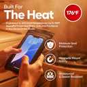 Heat Proof Phone Case for Sauna - Heat-Resistant Touchscreen Protector - Strong Magnetic Mount - Fits Up to 7.5x3.5 Inches - iPhone Samsung Compatible - 176F Protection Black