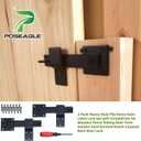 2 Pack Heavy Duty Flip Fence Gate Latch Lock Set with Screwdriver for Wooden Fence Sliding Door Farm Garden Yard Orchard Ranch Carports Barn Door Lock
