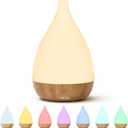 Ultrasonic Essential Oil Diffuser, Home Fragrance Aroma Diffuser with Auto Shut-Off, 8-Color Night Light & Ultra-Quiet Operation, BPA-Free Portable Aromatherapy Humidifier for Home (Light) (Wood Grain (Light))