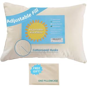LOFE Organic Pillow with Pillowcase - 20x26 Youth Pillow with 100% Organic Cotton Shell, Adjustable Loft Organic Standard Plilow, Machine Washable, Soft, Perfect for Youth&Adults (Off White(pure))